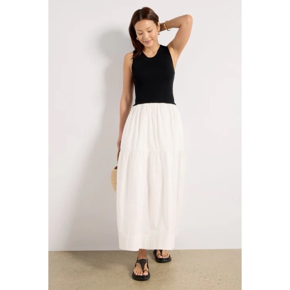 Evereve Gia Poplin Colorblock Midi Dress - Picture 1 of 7